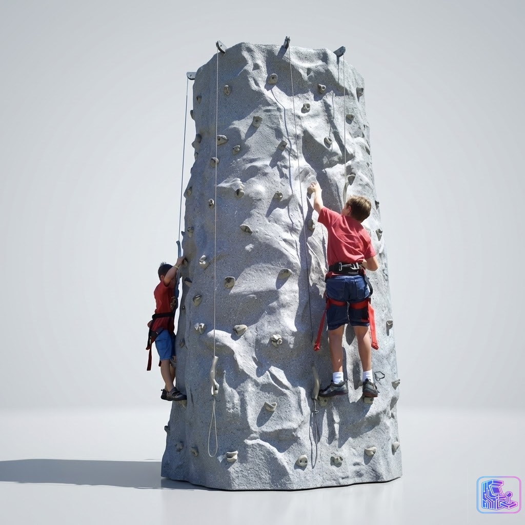 Rock Wall - 5 Climbers